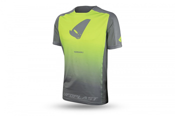 KOSZULKA ROWEROWA MTB / E-BIKE TERRAIN SV1 JERSEY MADE IN ITALY (KRÓTKI RĘKAW) KOLOR SZARY/ZÓŁTY FLUO ROZMIAR L - KOLEKCJA 2024