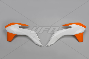 Osłony chłodnicy ktm sx/sxf '13-'15, exc '14-'16 kolor biały/pomarańczowy
