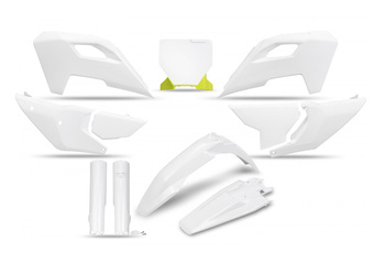 Komplet Plastików (Full Kit) Z Osłonami Teleskopów (Amortyzatorów) Husqvarna Tc 125 / 250 '23-'24, Fc 250 / 350 / 450 '23-'24, Fx 350 / 450 '23-'24, Tx 300 '24, Kolor Biały