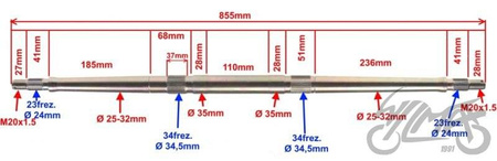 Oś tylna Quad ATV 200 Woda Homologacja