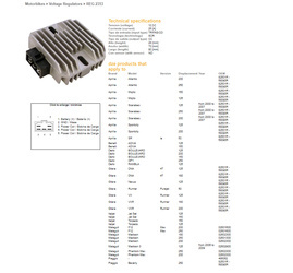 Dze regulator napięcia aprilia 125/250, malaguti 125/200/250, piagio 125/200/250 (12v/25a) (esr259)