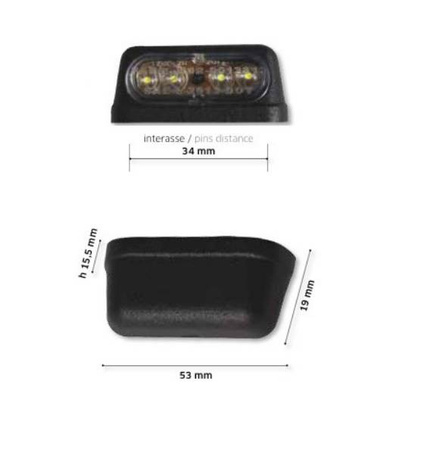 Far lampka podświetlenia tablicy rejestracyjnej kolor czarny