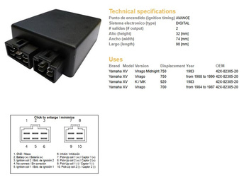 Dze moduł zapłonu cdi yamaha xv750 virago 84-90, xv920 83, xv700 '84-'87 (42x-82305-20)