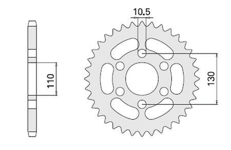 Zębatka tylna 504 38 kawasaki zr 550 zephyr (486-38) (jtr486.38)