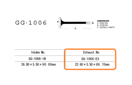 zawór wydechowy honda cb 900f 79-83 (sc01, sc09), cb 1100f/r 82-85 (oem: 14721-438-000) (1szt.) (made in japan)