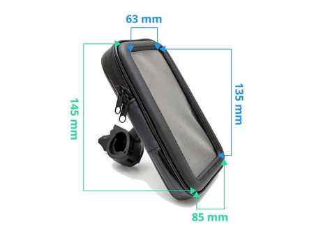 UCHWYT GPS MOTOCYKLOWY NA KIEROWNICĘ 80X145 MM R-L