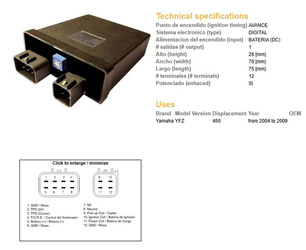 Dze moduł zapłonu cdi yamaha yfz 450 '04-09 tuninng z możliwością zmiany map zapłono od 1-12
