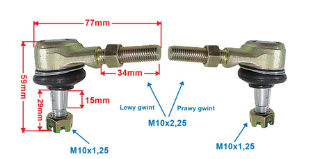 Końcówki Drążka Kierowniczego Power Force Atv Stożkowe Kpl. 2 Szt