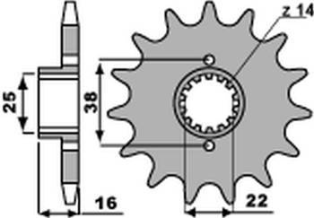 Zębatka przednia 490 16 18nc ducati monster 600/750/900 (jtf736.16) (łańc. 520)