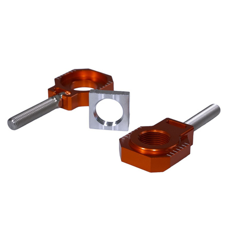 NAPINATYLNEJ OŚKI ZE ŚRUBĄ KTM SX / XC / SXF / XCF 125 / 250 / 350 / 450 , HUSQVARNA TC / TX / FC / FX 125 / 250 /350 / 450 '23-'25 KOLOR POMARAŃCZOWY (KPL.-2SZT.)