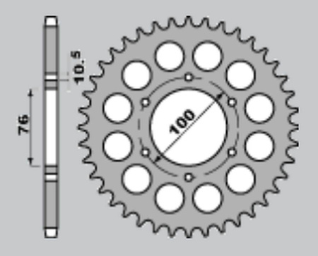 Zębatka tylna 816 43 suzuki gsx 1100f '88-'96, gsx-r 1100 '89-'00, suzuki gs 550 '79-'88, gsx 750 '83-'03, fr 900rr '94-'00