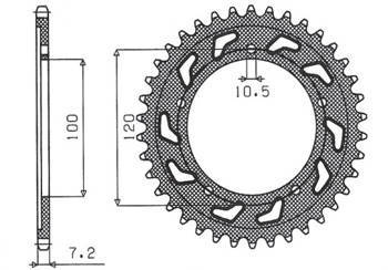 Zębatka tylna 4447 41 / 4363 41 aprilia rsv 1000 04-15, tuono 1000 06-10, mana 850 (08-16) (jtr702.41) (jtr713.41) (łańc. 525) (436341jt)