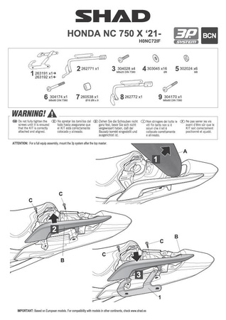 Stelaż do kufrów bocznych Shad 3P do Honda NC750X
