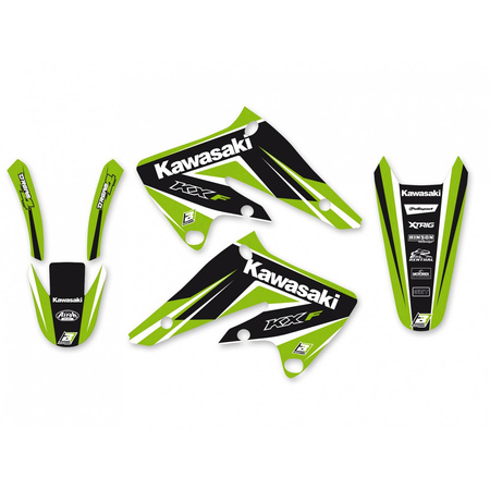 Komplet naklejek (oklein) kawasaki kxf 250 '04-'05 dream 4 kolor zielony/czarny