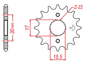 Zębatka przednia 332 14 honda cr 80/85 '87-'07 (-1) (jtf1256.14)