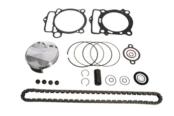 ZESTAW NAPRAWCZY GÓRY SILNIKA KTM EXC-F 350 (EXCF350) '20-'23, SX-F 350 (SXF350) '19-'22, HUSQVARNA FE 350 '20-'23, FC 350 '19-'22, GAS GAS EC 350 F '21-'23 (STD. + 0.02MM = 89.98MM) (14.0:1) (TŁOK, USZCZELKI TOP-END, ŁAŃCUSZEK ROZRZĄDU)