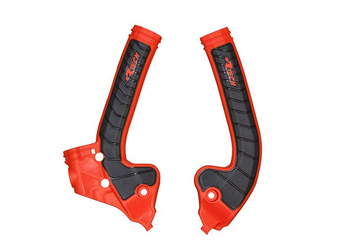 OSŁONY RAMY (KOMPLET) BI-MATERIAL SUPER GRIP KTM SX 85 '18-'24 KOLOR CZERWONY / CZARNY