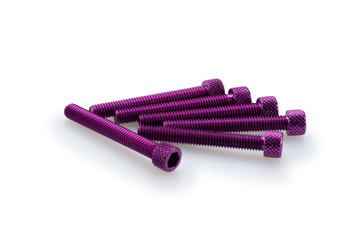 Śruby z anodyzowanego aluminium blister 6 śrub imbusowych m6x45mm fioletowe