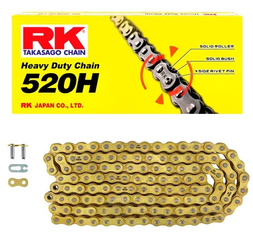 ŁAŃCUCH NAPĘDOWY GS520H-120 ZAPINKA (CL) W ZESTAWIE KOLOR ZŁOTY (POJEMNOŚĆ: DO 250 CCM) (34,3 KN)
