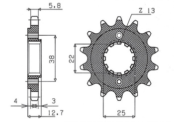 Zębatka przednia 511 15 kawasaki klr 650 '90-'14 (jtf511.15) (łańc. 520) (51115jt)