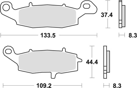 Klocki hamulcowe kh229 sinter street kawasaki er5 01-06, er6 06-16, versys 650 07-09, klr 650 95-04, z 750 04-06,  zr7 99-04, vn800 96-03, v