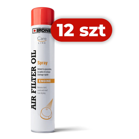 SPRAY AIR FILTER OIL PŁYN (OLEJ) DO NASĄCZANIA FILTRÓW POWIETRZA W SPRAY'U 750ML (CARELINE) (12) KARTON 12 SZTUK