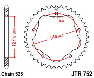 Zębatka tylna 4320 45 ducati 848/916/996/1000/1100 (potrzebny adapter jta750b) (432045jt) (łańc. 525)