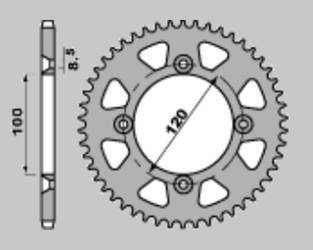Zębatka tylna aluminiowa (anodowana) 798 48 suzuki rm 80 '83-'01, rm 85 '02-'20, yamaha yz 80 '93-'01, yz 85 '02-'22 niebieska