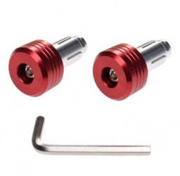 Końcówki kierownicy czerwone motocyklowe 22mm