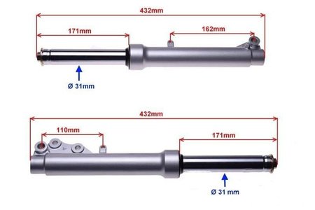 Amortyzatory przednie skuter Keeway Matrix 432 mm