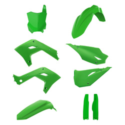 KOMPLET PLASTIKÓW (FULL KIT) KAWASAKI KX 125 '03-'08; KX 250 '03-'08 (RESTYLINA MODEL 2026) W ZESTAWIE TABLICA PRZEDNIA (8665900007) I OSŁONY AMORTYZARORÓW (8398000011) KOLOR ZIELONY