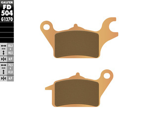 Klocki hamulcowe kh691 kawasaki z125 '17-  spiek metaliczny (złote) przód