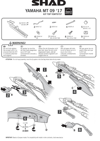 Stelaż kufra tylnego Shad do Yamaha MT 09 (2017-2019)
