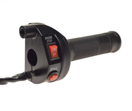 Przełącznik zespolony prawy z korpusem oraz lewa guma kierownicy motocykl