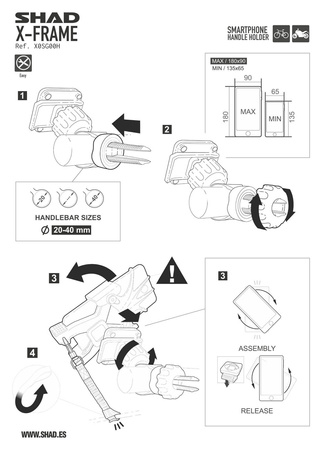 Uchwyt telefonu na kierownicę Shad X-Frame