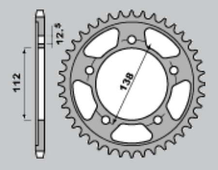 Zębatka tylna 408 42 (a4150302423) honda cbf/vtr-f 1000 '97-'10