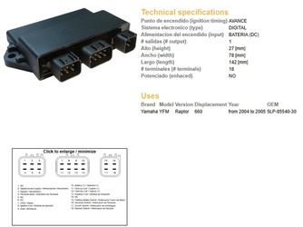 Dze moduł zapłonu cdi yamaha yfm660 raptor 04-05 (oem-5lp-85540-30)