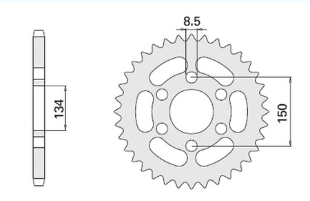 Zębatka tylna 463 46 kawasaki kmx 125 86-03 (-2) (463-46) (jtr.463.46)