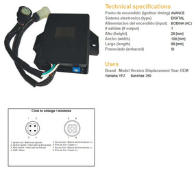Dze moduł zapłonu cdi yamaha yfz 350 banshee multimapa