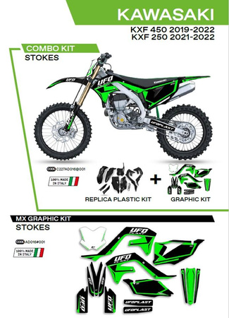 Komplet plastików plukomplet naklejek (oklein) kawasaki kxf 250 '21-'22