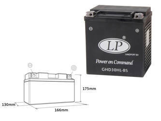 Landport akumulator żelowy ghd30h-3 12v 30ah 166x130x175 bezobsługowy - zalany (430a) - zastępuje ghd30hlbs l (2)