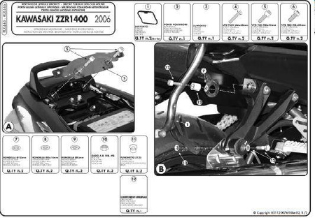 stelaż kufrów bocznych monokey side kawasaki zzr