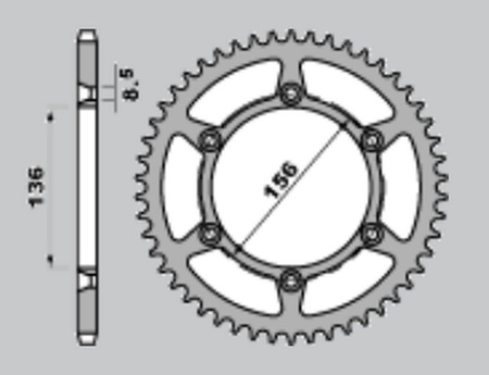 Zębatka tylna 820 41 suzuki dr 350se '94-'95, husqvarna 510 smr '06-'09 (-1)
