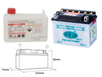 Landport akumulator yb4l-b 12v 4ah 121x71x93 (gb4lb) obsługowy - elektrolit osobno (4) ue2019/1148