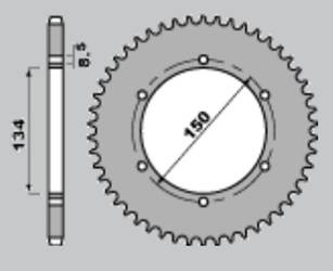 Zębatka tylna 463 48 (46348jt) kawasaki kmx 125 '86-'03