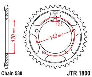 Zębatka tylna 4409 42 suzuki gsf 1250 '06-'16, gsxr 1000/1300 (440942jt) (łańc. 530) kolor czarny