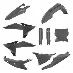 KOMPLET PLASTIKÓW (FULL KIT) KTM SX/SX-F/XC/XC-F '25-'26 W ZESTAWIE TABLICA PRZEDNIA I OSŁONY AMORTYZATORÓW KOLOR SZARY (N-GRAY)