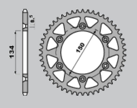 Zębatka tylna 489 51 kawasaki kx 125/250/500 '84-'08, kdx 200 '84-'06, kdx 220 '97-'05, kdx 250 '91-'96, klx 250 '93-'20, kxf 250 '04-'22, k