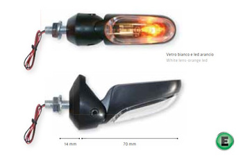 Far kierunkowskazy żarówkowe 21w składane homologowane białe szkło kolor czarny
