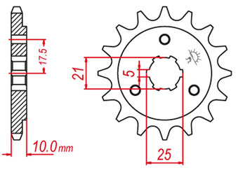 Zębatka przednia 2069 14 suzuki dr 650se '96-'20 (-1), xf650 '97-'02 (-1), dr 800 '94 (-1) (jtf1448.14)